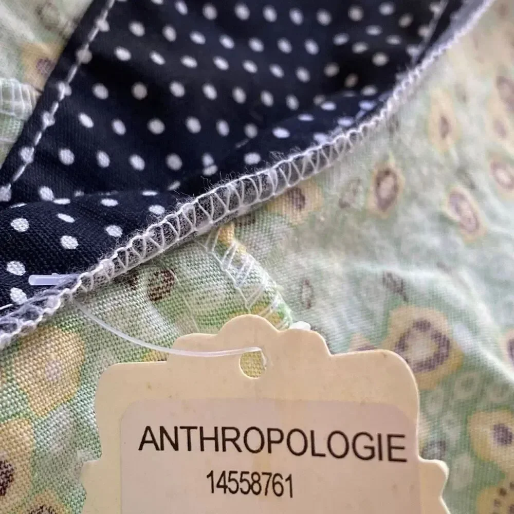Kirsch Gluck Anthropologie Green Floral Halter Apron Dress Girls Vintage Style